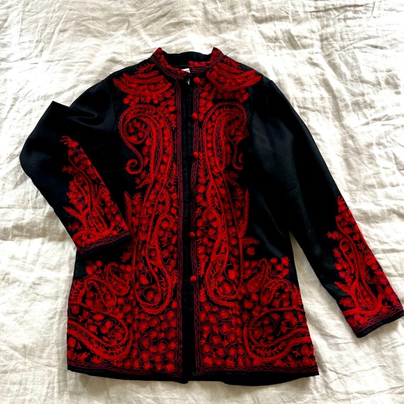 Embroidered Wool Jacket Women’s Size M - Picture 1 of 9
